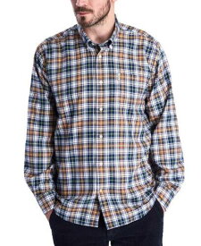 バブアー Barbour Men's Lund Regular Fit Plaid Thermo-Tech Button-Down Shirt Brown Size S メンズ
