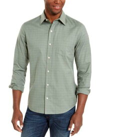 DKNY ディーケーエヌワイ DKYN Men's Windowpane Shirt Agave Green Size Small メンズ
