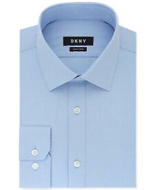 ディーケーエヌワイ DKNY Men's Slim-Fit Stretch Mini Check Dress Shirt Blue Size 16x32-33 メンズ
