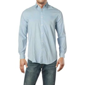 ディーケーエヌワイ DKNY Slim Fit Performance Active Stretch Streak Solid Dress Shirt Blue 18-36/37 メンズ