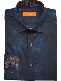 Tallia Men's Patterned Classic Dress Shirt Blue Size 32-33 メンズ