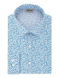 Kenneth Cole Reaction ケネスコール Kenneth Cole Men's Speckle Collared Work Dress Shirt Blue Size 36-37 メンズ