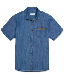 キャタピラー Caterpillar Men's Foundation Short Sleeve Denim Shirt Blue Size XXL メンズ
