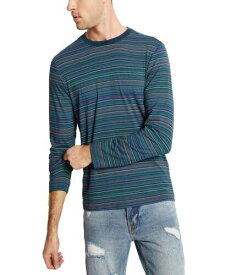 ゲス Guess Men's Saturday Stripe Long Sleeve Shirt Blue Size X-Large メンズ