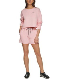 ディーケーエヌワイ DKNY Women's Metallic Logo Shorts Pink Size Small レディース