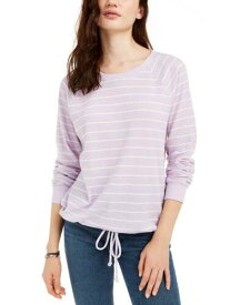 Ultra Flirt Junior's Striped Drawstring Hem Top Purple Size Medium レディース