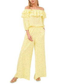 Riley & Rae Women's Floral Print Flowy Pants Yellow Size Large レディース