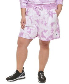 ディーケーエヌワイ DKNY Women's Plus Printed Shorts Purple Size 1X レディース