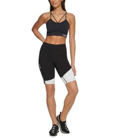 ディーケーエヌワイ DKNY Women's High Waist Colorblocked Biker Shorts Black Size Small レディース