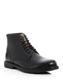 テッドベーカー TED BAKER LONDON Mens Black Karusl Round Toe Block Heel Leather Hiking Boots 9 メンズ