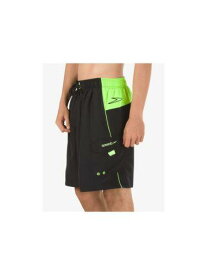 スピード SPEEDO Mens Black Drawstring Lined Color Block Shorts S メンズ