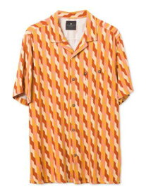 ジャンクフード JUNK FOOD Mens Alexei Orange Geometric Short Sleeve Button Down Casual Shirt XL メンズ