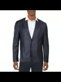 Designer Brand Mens Navy Gradient Check Slim Fit Suit Separate Blazer 42R メンズ