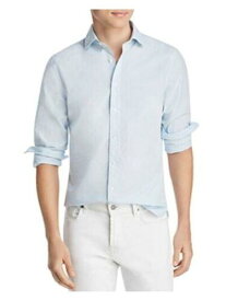 Designer Brand Mens Aqua Long Sleeve Slim Fit Button Down Casual Shirt M メンズ