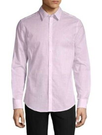 カルバンクライン CALVIN KLEIN Mens Pink Long Sleeve Casual Shirt XL メンズ