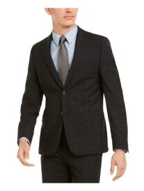 カルバンクライン CALVIN KLEIN Mens Black Single Breasted Wool Blend Blazer Jacket 46R メンズ