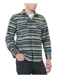 MOUNTAIN AND ISLES Mens Green Long Sleeve Button Down Fleece Shirt XL メンズ
