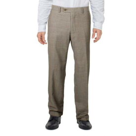 Designer Brand Mens Beige Tapered Check Slim Fit Suit Separate Pants 36R メンズ