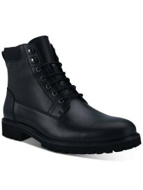 カルバンクライン CALVIN KLEIN Mens Black Lug Sole Cavin Round Toe Lace-Up Boots Shoes 10.5 メンズ