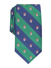 CLUBROOM Mens Green Graphic Snowman Stripe Slim Neck Tie メンズ