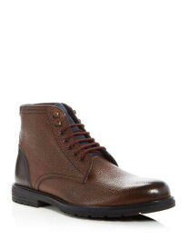 テッドベーカー TED BAKER LONDON Mens Brown Karusl Round Toe Block Heel Leather Boots 7.5 メンズ