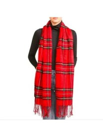 メデン STEVE MADDEN Womens Red Fringed Blanket Scarf レディース