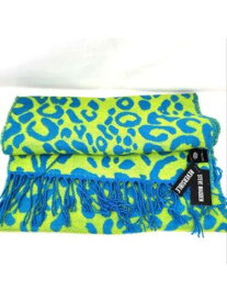 メデン STEVE MADDEN Womens Green/Blue Reversible Leopard/Solid Fringed Winter Scarf レディース