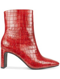 SEVEN DIALS Womens Red Croco Embossed Comfort Nicole Sculpted Heel Booties 6 レディース