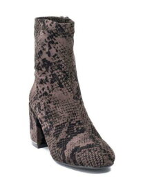 G.C. SHOES Womens Beige Python Penny Block Heel Zip-Up Boots Shoes 7.5 レディース