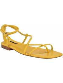 ナインウエスト NINE WEST Womens Yellow Strappy Comfort Mandie Square Toe Sandals Shoes 6 M レディース