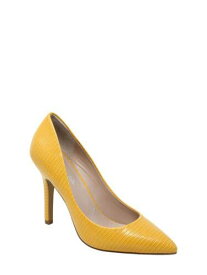 CHARLES Womens Yellow Cushioned Maxx Stiletto Slip On Dress Pumps 5 M レディース