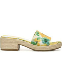 フランコサルト FRANCO SARTO Womens Yellow Pony Round Toe Block Heel Slip On Heeled Sandal 9 M レディース