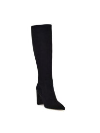 ナインウエスト NINE WEST Womens Black Danee Pointy Toe Block Heel Leather Boots Shoes 6.5 M レディース