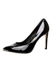 テッドベーカー TED BAKER LONDON Womens Black Gold At And Heel Neevo Stiletto Slip On Pumps 40.5 レディース