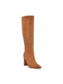 ナインウエスト NINE WEST Womens Brown Comfort Danee Pointed Toe Block Heel Leather Boots 6 M レディース