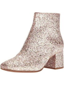 アッシュ ASH Womens Pink Glitter Comfort Electra Square Toe Block Heel Zip-Up Booties 37 レディース