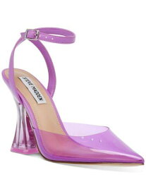 メデン STEVE MADDEN Womens Purple Transparent Adjustable Zelie Pointed Toe Pumps 6.5 M レディース