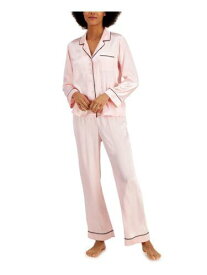 INC Intimates Pink Notch Collar Piping Trim Pocket Shirt Pajama Top S レディース