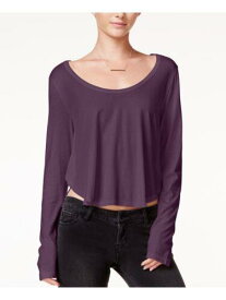 CHELSEA SKY Womens Purple Long Sleeve Jewel Neck Hi-Lo Top Size: XL レディース