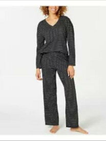 CHARTER CLUB INTIMATES Intimates Black Striped Sleep Shirt Pajama Top N/A M レディース
