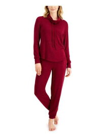 ALFANI Intimates Maroon Drawstring Funnel Sleep Shirt Pajama Top L レディース