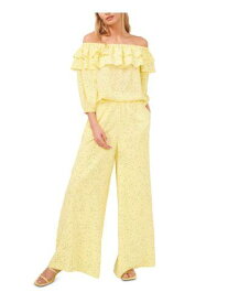 RILEY&RAE Womens Yellow Floral Party Wide Leg Pants XS レディース