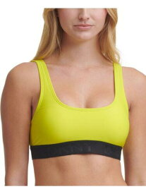 ディーケーエヌワイ DKNY Women's Yellow Stretch Removable Cups Lined Scoop Neck Swimsuit Top M レディース