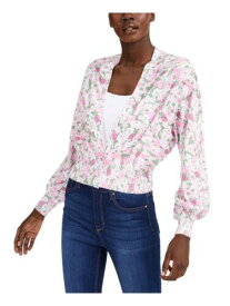 INC Womens Pink Floral Long Sleeve Open Cardigan Button Up Sweater XS レディース