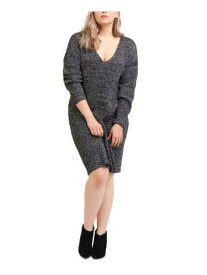 BLACK TAPE Womens Long Sleeve V Neck Knee Length Wear To Work Sweater Dress レディース
