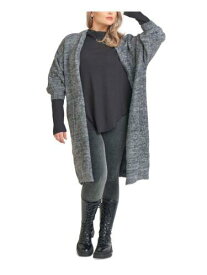 BLACK TAPE Womens Gray Stretch 3/4 Sleeve Open Front Duster Sweater Plus 1X レディース