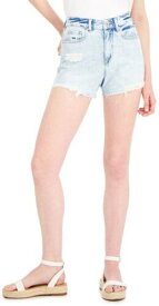 INC DENIM Womens Blue Denim Zippered Pocketed Destructed High Waist Shorts 0/25 レディース