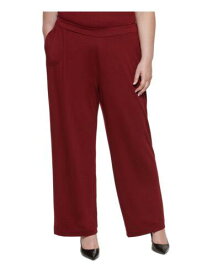 カルバンクライン CALVIN KLEIN Womens Red French Terry Pull On Straight leg Pants S レディース