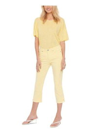 NYDJ Womens Yellow Zippered Pocketed Tummy-control Capri Pants 10 レディース