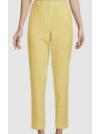 ディーケーエヌワイ DKNY Womens Yellow Zippered Pocketed Straight leg Pants Petites 16P レディース